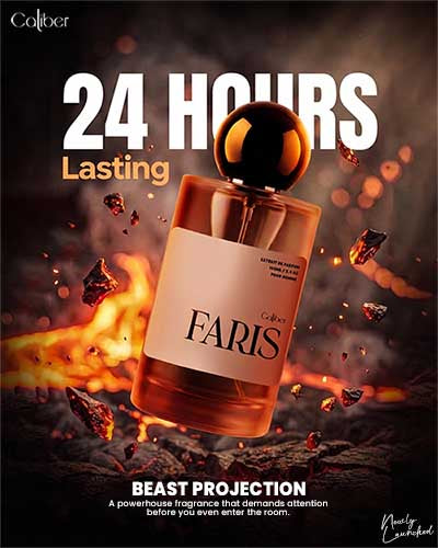 Faris 50ml – Travel-size perfume bottle | Caliber Pakistan