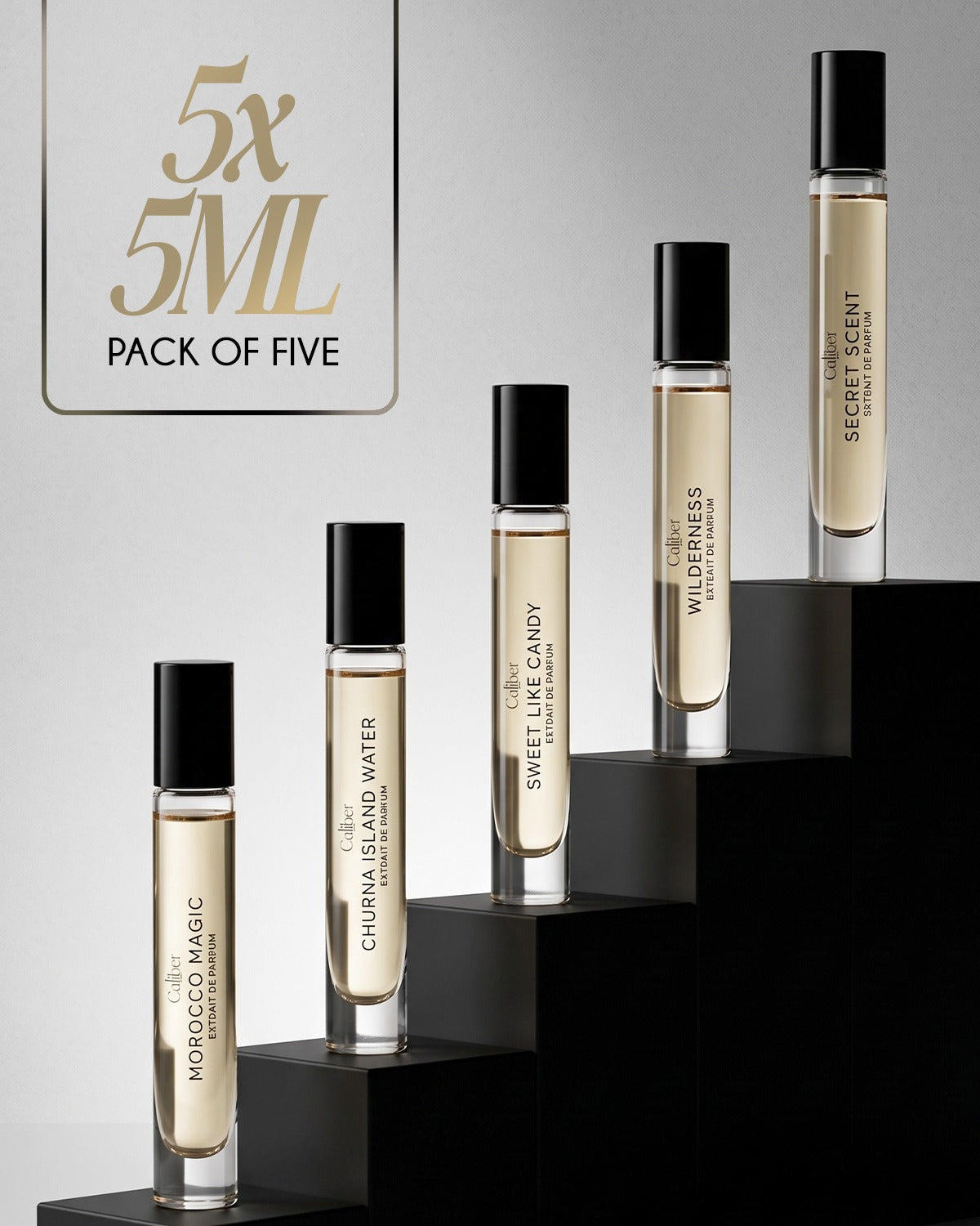 PACK OF 5 MINI SPRAY PERFUMES - 5ml - Caliber